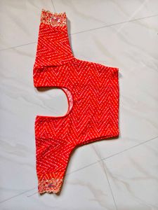 Vibrant orenge Bandhani Blouse
