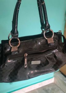 Two Women's Handbags - Pink and Black