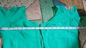 Embellished Teal Saree with Pink Border
