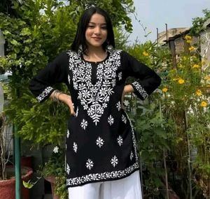 Black Chikankari Kurta