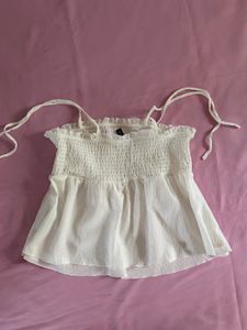 White Smocked Cami Top