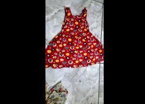 Cute Red Heart Print Dress