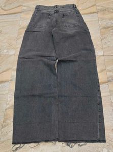 Washed Black Wide Leg Jeans