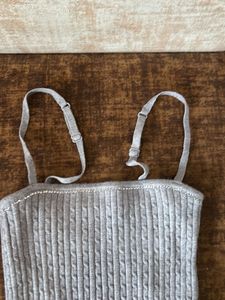 Victoria’s Sectet Luxe Gray Cable Knit Bodysuit