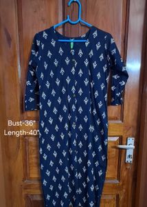 Stylish Navy Blue Printed Kurta