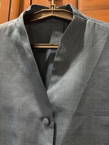 Stylish Denim-Look Dress with Fringes