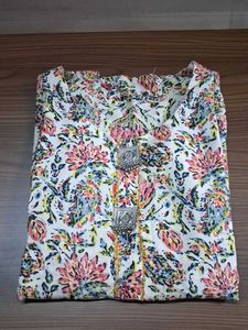 Floral Print Kurta with Embellishments