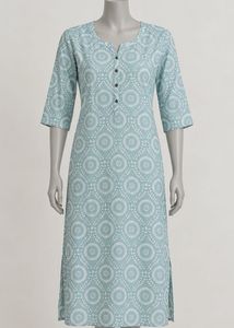 Light Blue Printed Kurta