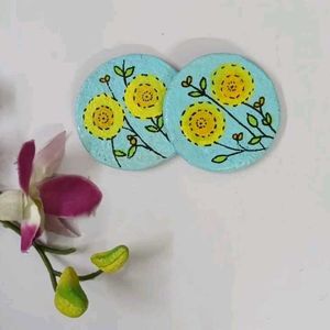 Hand-painted Paper Mache Coaster Set of 2
