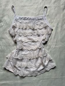 Y2k white camisole