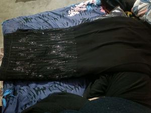 New Black Sequence saree with attached blouse piec