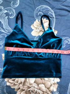 Teal Velvet Camisole Top