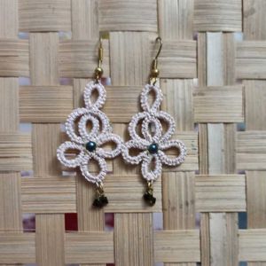 Handmade Tatting Flower Earrings