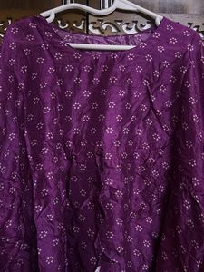 Purple Glazed Shining Printed Kurta