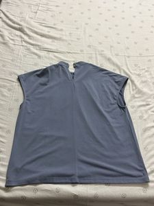 Slate Blue Mock Neck Sleeveless Top