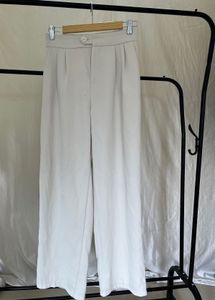 Cream Wide Leg Trousers