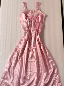 Elegant Pink Satin Nightgown Set