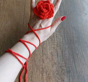 Handmade Crochet Rose Choker Necklace