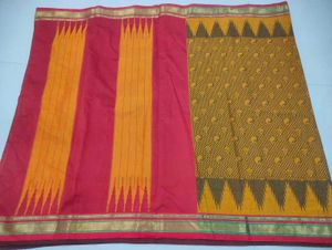 Yellow &amp; Brown saree