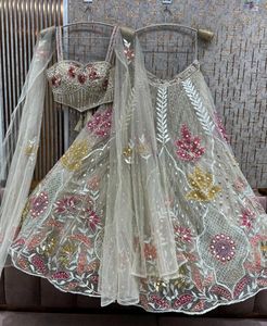 Designer Olive Green Lehenga Choli