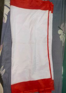 Classic White &amp; Red Saree