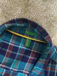 Benetton Flannel Shirt - Men's Medium