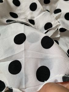 White Polka Dot Ruffle Skirt