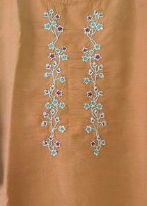 Dark Peach Kurti With Embroidery