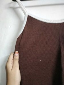 Ribbed Tank Top with Contrast Trim