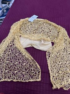 Shein Stylish Gold Lace Blouse