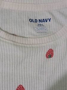 Old Navy White Strawberry Ribbed Crop Top