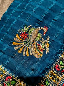 Elegant Blue Peacock Saree