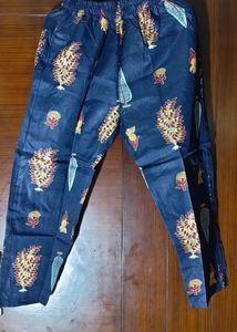 Navy Blue Printed Kurta with Palazzo Set