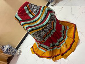 Vibrant Striped Saree