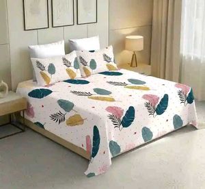 Tropical Leaf Print Bedsheet Set