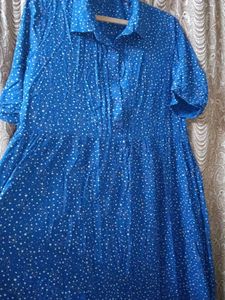 Blue Polka Dot maxi dress