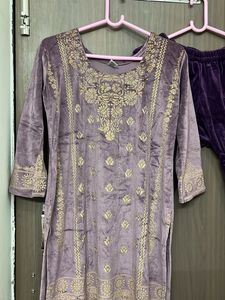 New Elegant Velvet Kurta Set for L&amp; xl