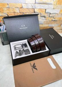 Armani Double Buckle Reversible Belts With Box
