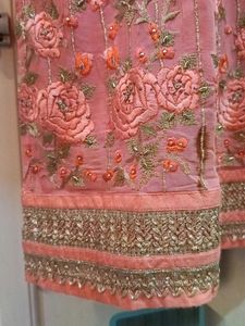 Beautiful Embroidered Peach Kurta