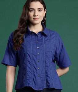 Stylish Blue Button-Down Shirt