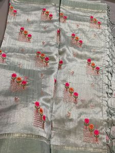 Embroidered Silk Blend Saree