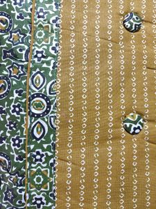 Stylish Mustard Printed Kurta Set(unstitched)