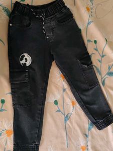 Boys Black Cargo Jeans