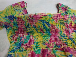 Chic Yellow Floral Bell Sleeve Top