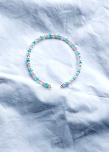 Beaded Bracelet with Pearls & Blue Beads