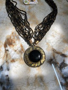 desi vintage Bohemian Beaded Necklace with Pendant