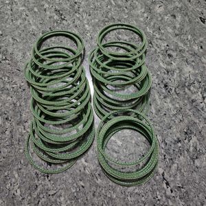 Set of Green Velvet Bangles