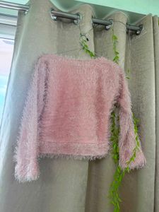 Cozy Pink Fuzzy Sweater