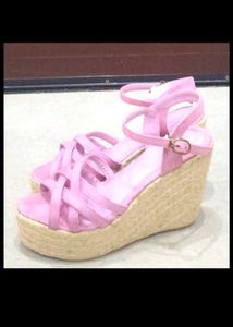 Pink Platform Wedge Sandals