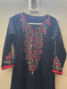 Black Cotton Kurti